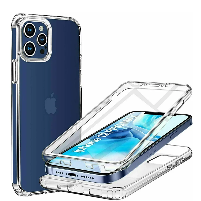 360° Full Cover Transparent Protective Soft Silicone Phone Case