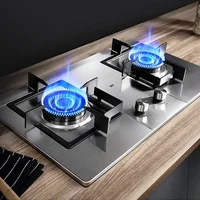 Double-Eye Gas Stove For Home Built-In Table Embedded Dual Purpose Stainless Steel High Firepower And Fast Heating Cooktop Stove 2