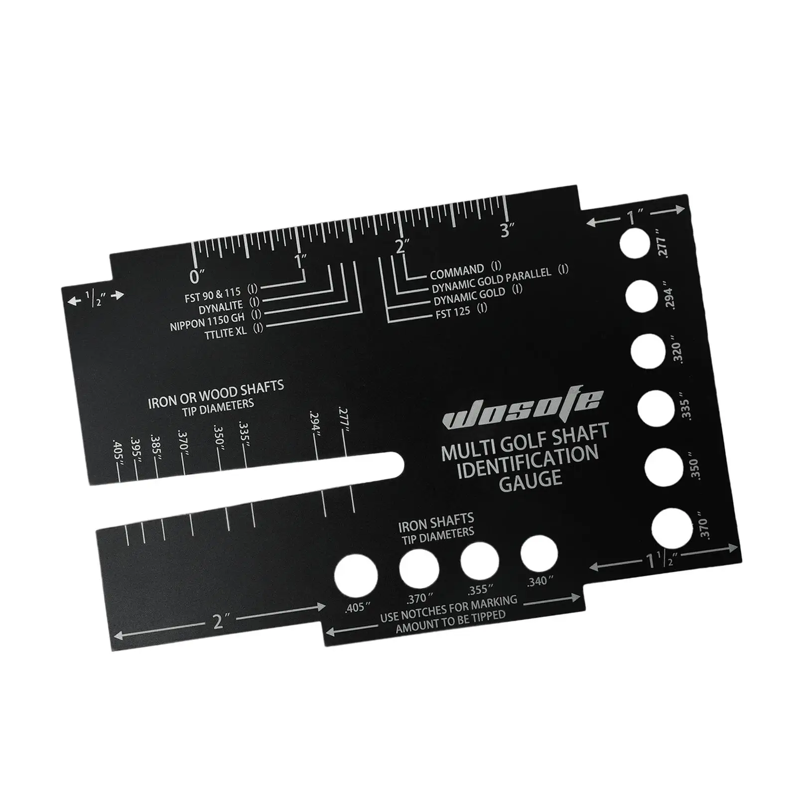 Golf Shaft Size Tip Identification Ruler with Etched Markings Versatile ...