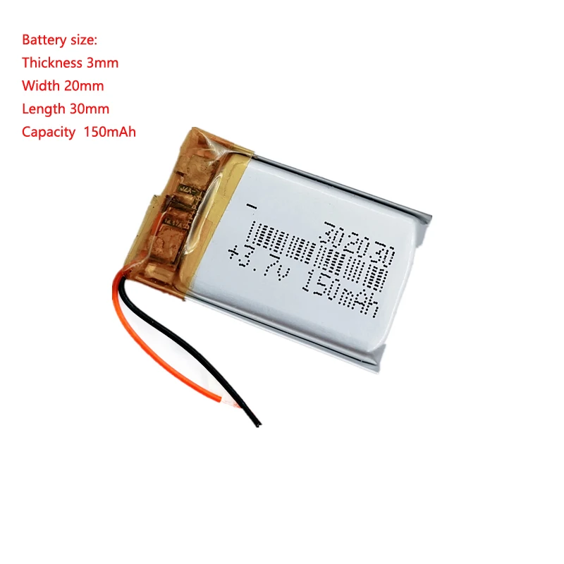 

302030 3.7 V 150mah Lipo Small Rechargeable Li Polymer Battery For Gps Mp3 Mp4 Toy Bluetooth Headset Selfie Stick
