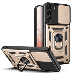 Shockproof Armor Case with Metal Ring Cover - Other (Golden)
