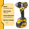 1800N.M Torque Brushless Electric Impact Wrench 1/2 inch Li-ion Battery Cordless Socket Wrench Power Tool For Makita 18V Battery 2