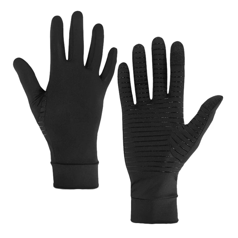 Women Men Gloves Copper Fiber Spandex Touch Screen Tips Gloves For Running Sports Winter Warm Football Hiking Driving Dropship 2