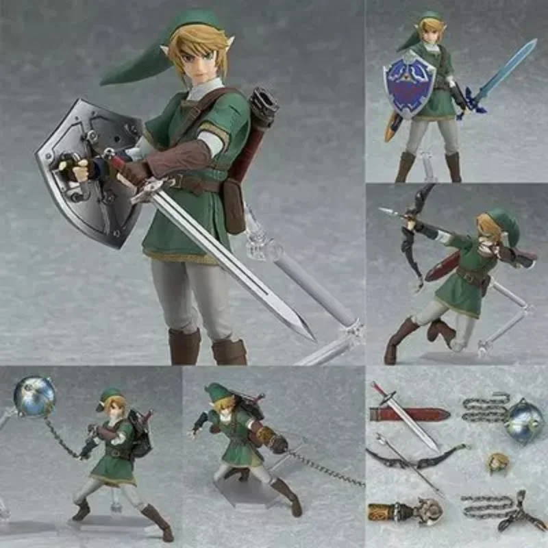 La leyenda de Zelda: Twilight Princes Figma 320 Link figura de acción PVC articulación móvil modelo coleccionable juguetes regalo 14cm caja de regalo