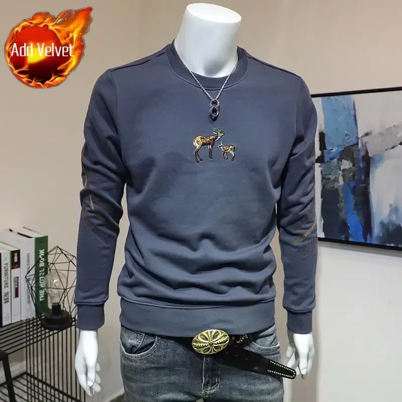 thumbnail image 1 of Ropa masculina, camisetas gráficas, sudaderas, camisetas ajustadas para hombre, bordado, corte entallado, estilo coreano, otoño, emo, talla S, oferta, manga larga, Y2k F, 1 of 4