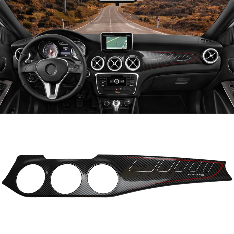 

ABS Carbon Fiber Dashboard Console Panel Trim Sticker For Mercedes-Benz GLA CLA Class 2013-2017 Air Outlet Instrument Trim Cover