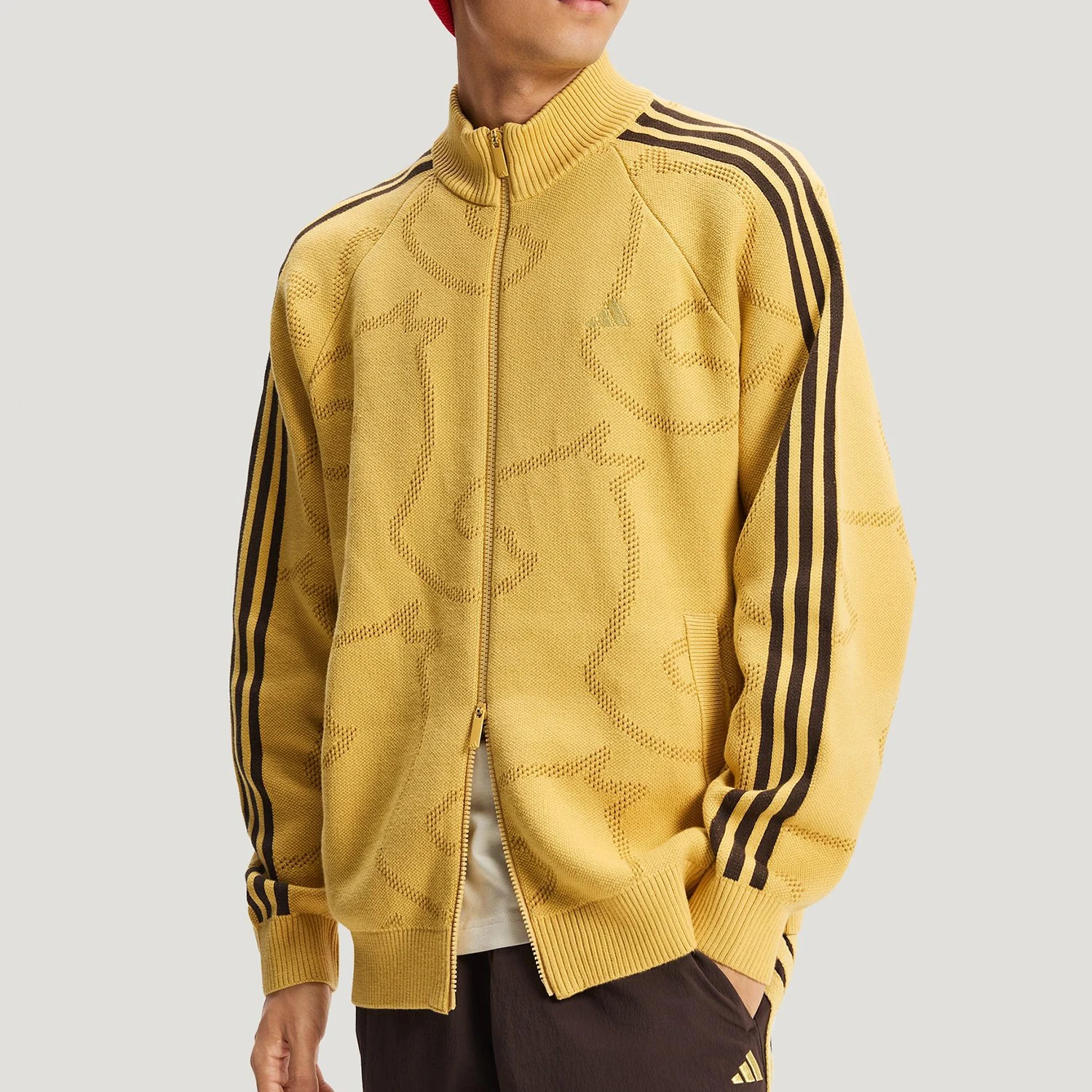 Veste de sport tricotée à col montant pour homme, authentique Adidas, hiver, KE4061 1 Veste de sport tricotée à col montant pour homme, authentique Adidas, hiver, KE4061 1