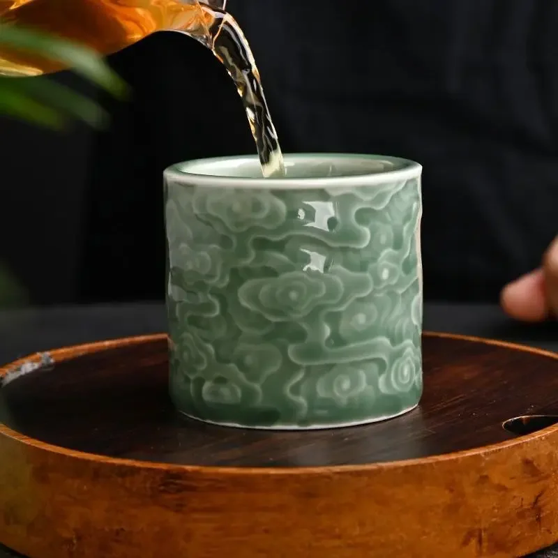 Tea Cup Chinese Style Retro Yue Kiln Celadon Tea Set Single Cup