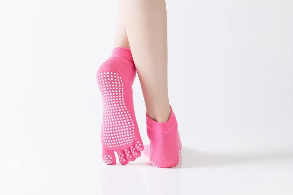 WOSWEIR 1 Pair Women Sports Yoga Socks Five Finger Slipper Anti Slip Lady Pilates Ballet Heel Professional Dance Protector 13 S0e742cc52cc94b73b2c19dfb38ea8d250