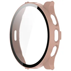 Premium Hard Shell Glass Screen Protector Frame Case for Smart Watches - Protective Cover Accessories (Pink)
