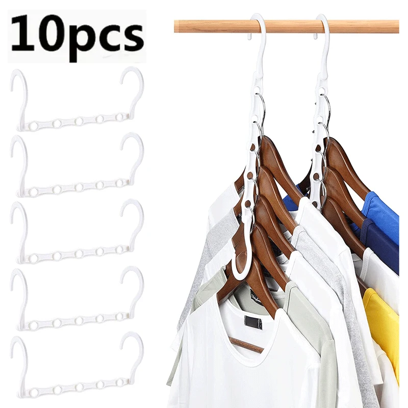 10-Piece Space-Saving Magic Hanger Set - Sturdy Plastic Clothes Organizer