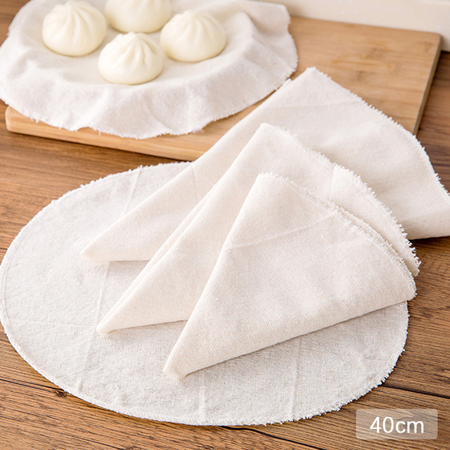 White Cotton Steamer Cloth Round Cotton Gauze Drawer Steamer Mat Stuffed Buns Steamed Bread Steamer Kitchen Steamer