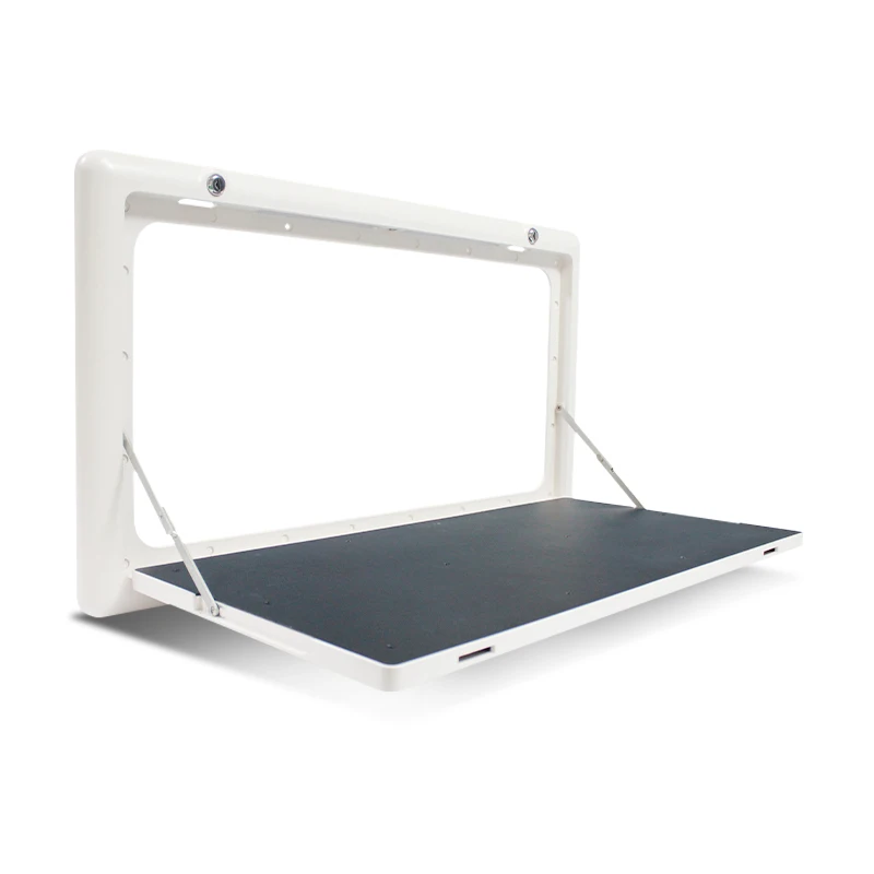 RV Out Folding Table White/Black Trailer-mounted External Dining Table Exterior Side-mounted Folding Motorhome Camping