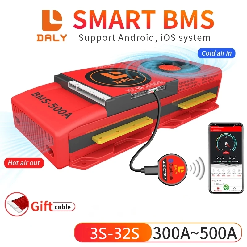 DALY 스마트 LiFePO4 BMS 30S 32S 96V 및 리튬 이온 26S 27S 100V 28S 블루투스 BMS 104V 200A 300A 방전 BT RS485 CAN