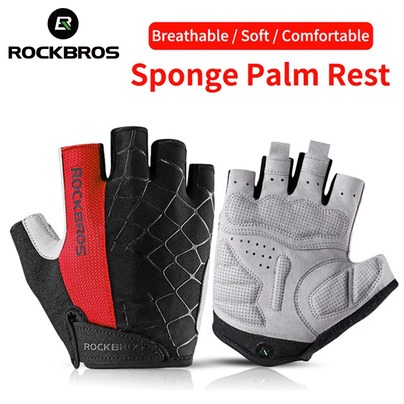 Rockbros Short Bicycle Gloves Breathable Shockproof Bike Gloves Mtb
