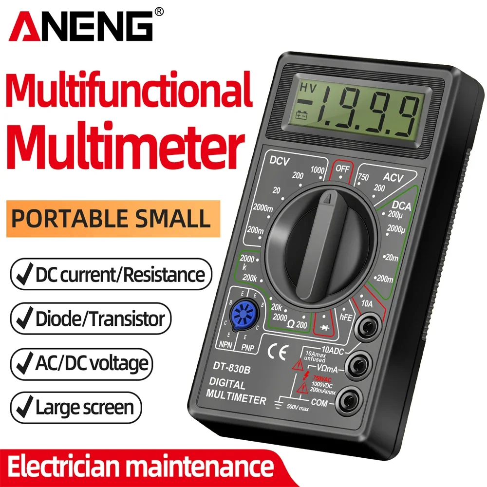 ANENG DT830B Multimeter Tester Handheld Multimetre Digital Multimeters Professional Multi Meter Multimetro Ohm Maltimeter Tools