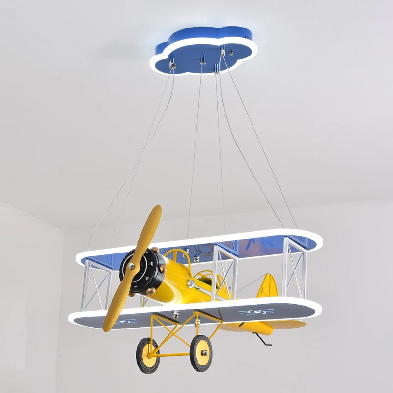 Creative Children's Room Airplane Light Boy Bedroom Chandeliers Minimalist Modern Nursery Youth Room Chandelier Helicopter Lamps