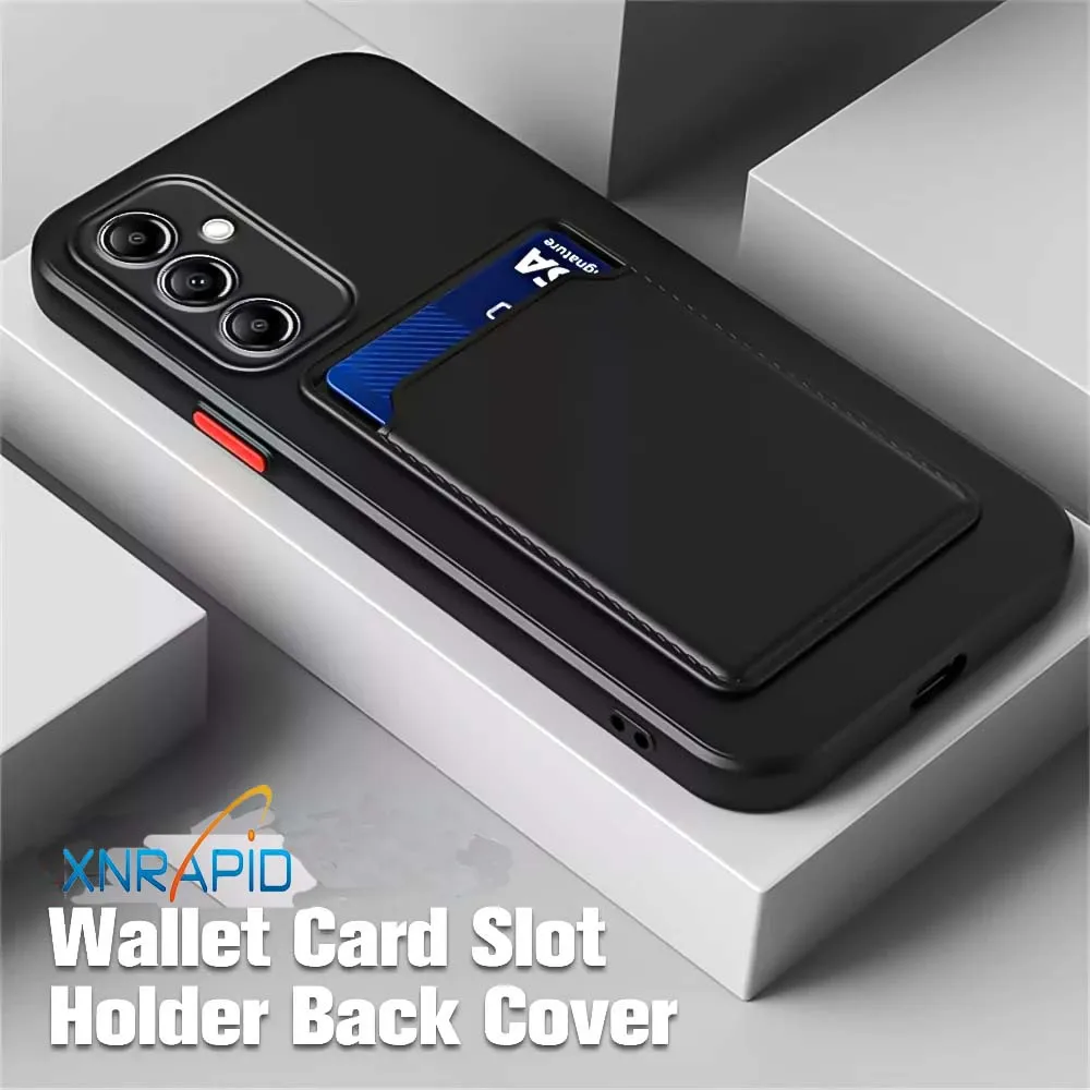 Soft Silicone Card Holder Wallet Phone Case Cover