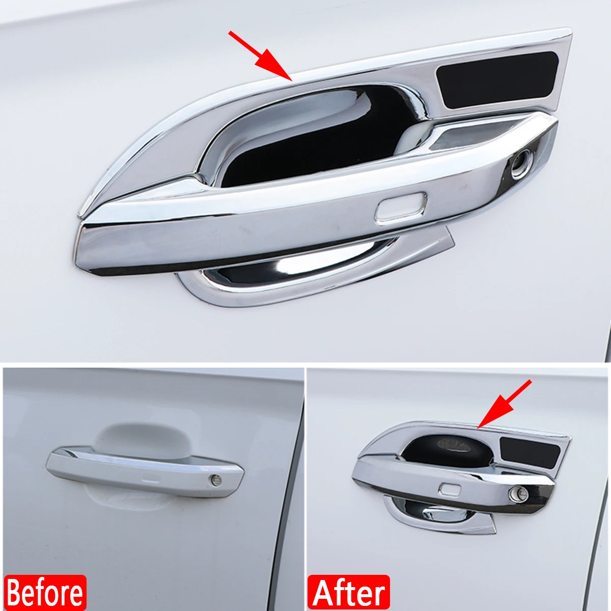 

For Audi Q5 Sportback SQ5 FY 2017 2018 2019 2020 2021 2022 Car Accessories ABS Chrome Door Handle Surrounds Protector
