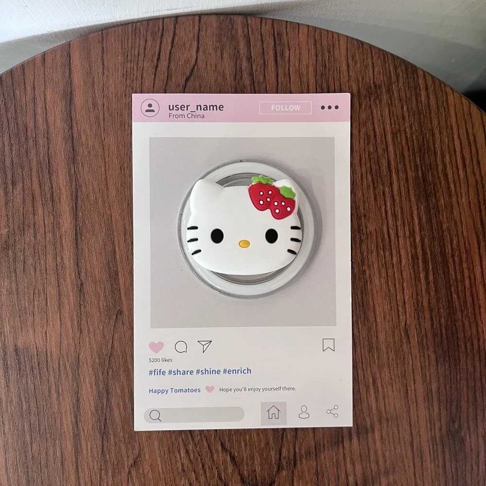Magsafe 마그네틱 폰 스마트톡 스마트톡 스탠드 산리오 헬로 키티 아이폰 삼성용 접이식 무선 충전 케이스 홀더