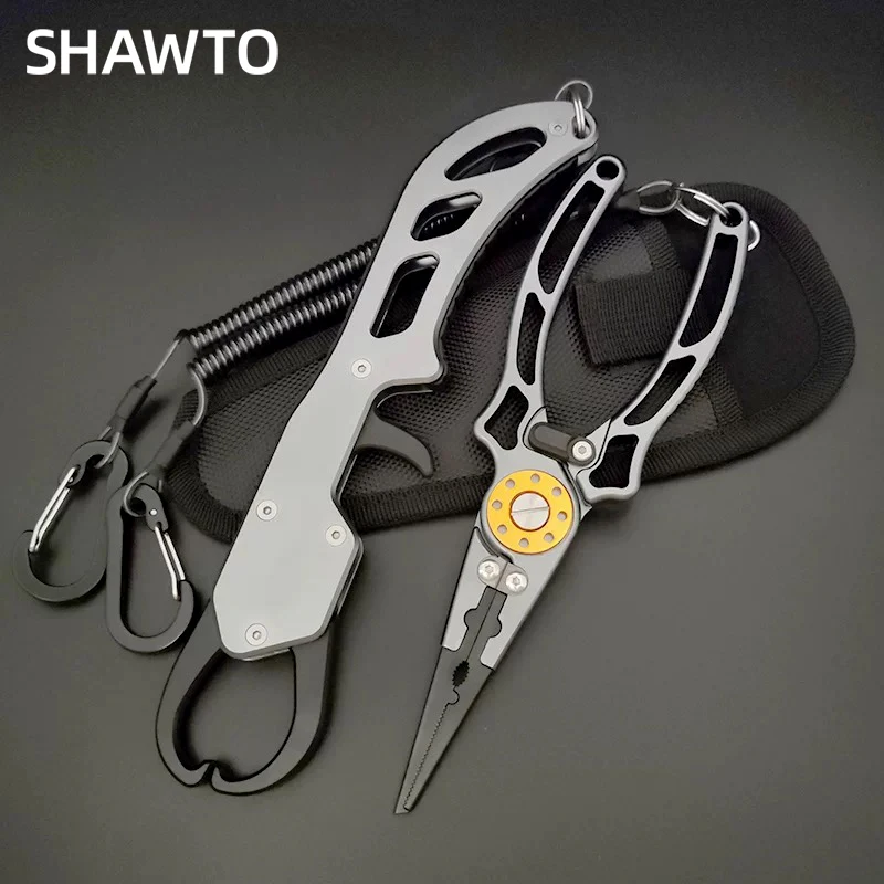 Kit d'outils de pêche mer en alliage d'aluminium complet avec pince, extracteur, balance et ciseaux