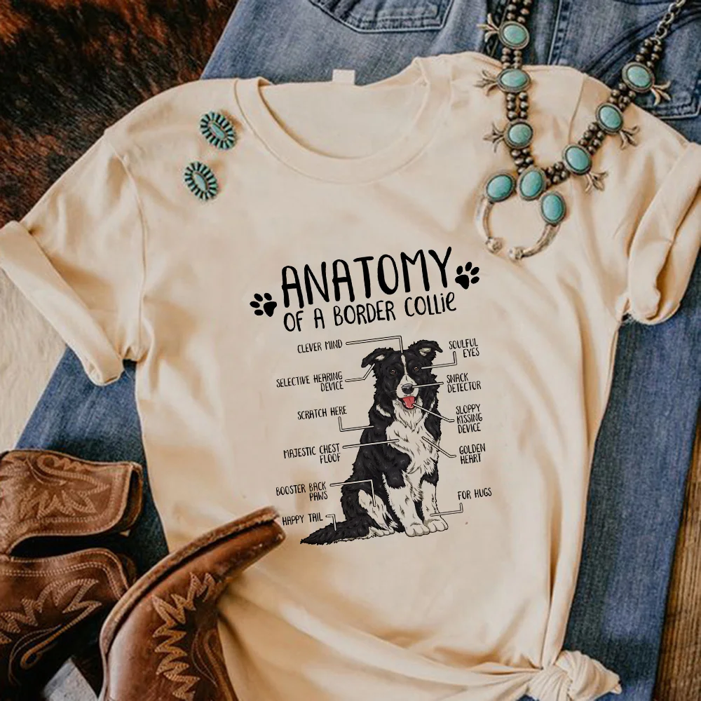 

Border Collie t-shirts women Y2K Tee girl designer clothing