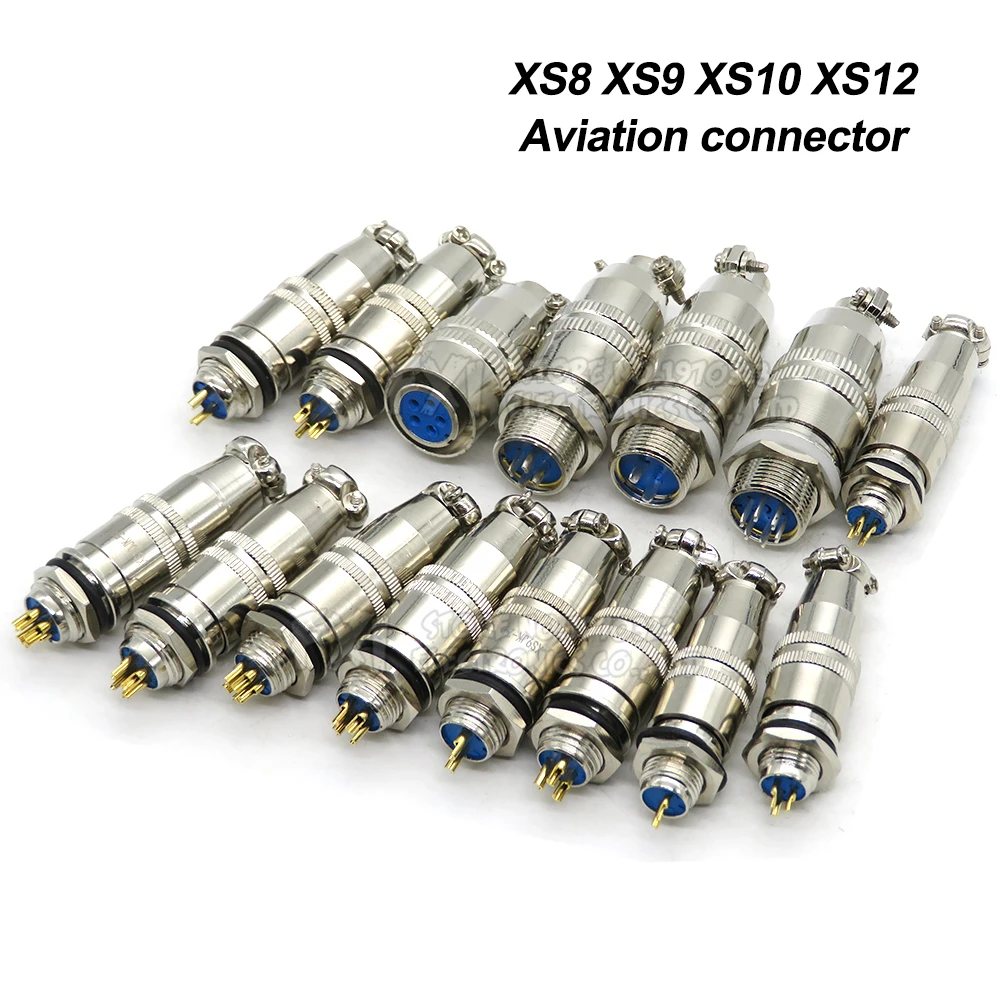 Xs8 Xs9 Xs10 Xs12 Connettore Per Aviazione Connettore Rapido Circolare Push-Pull 2/3/4/5/6Pin 5P Contatto Placcato Oro Spina Maschio E Femmina