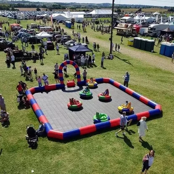 Inflatable Bumper Car Track Venue Inflatable Race Track for Kids Bumper Cars