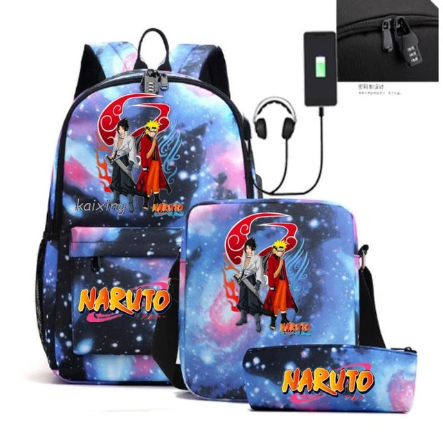 Mochila Escolar Naruto Uzumaki Desenho Rodinha G Meninos - Kids