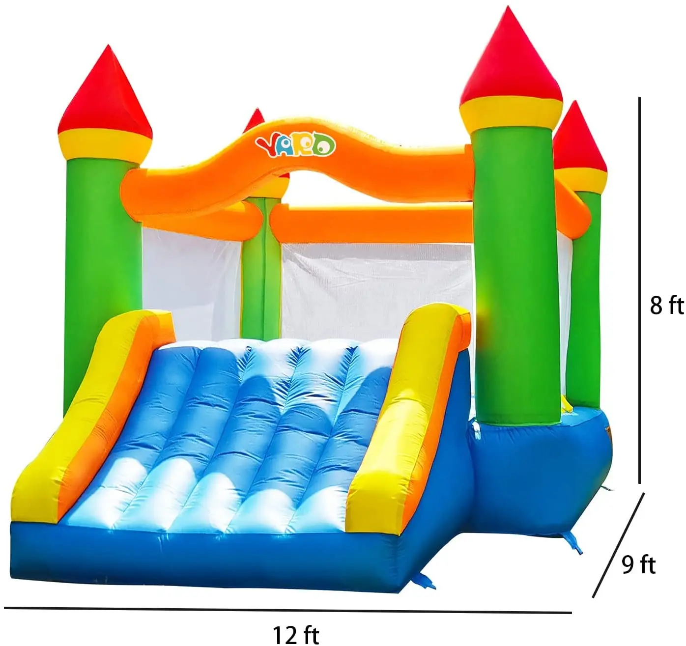 Bounce House With Blower 23KG Inflatable Bouncy Castle With Slide for Kids Outdoor Backyard/Indoor Jumping Toddlers Kids Party 5