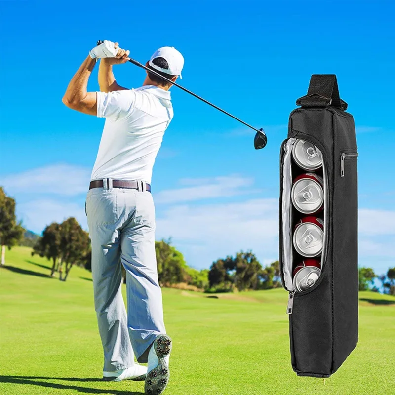 Black Golf Beer Sleeve Golf Cooler Bag Golf Accessories Beer Sleeve