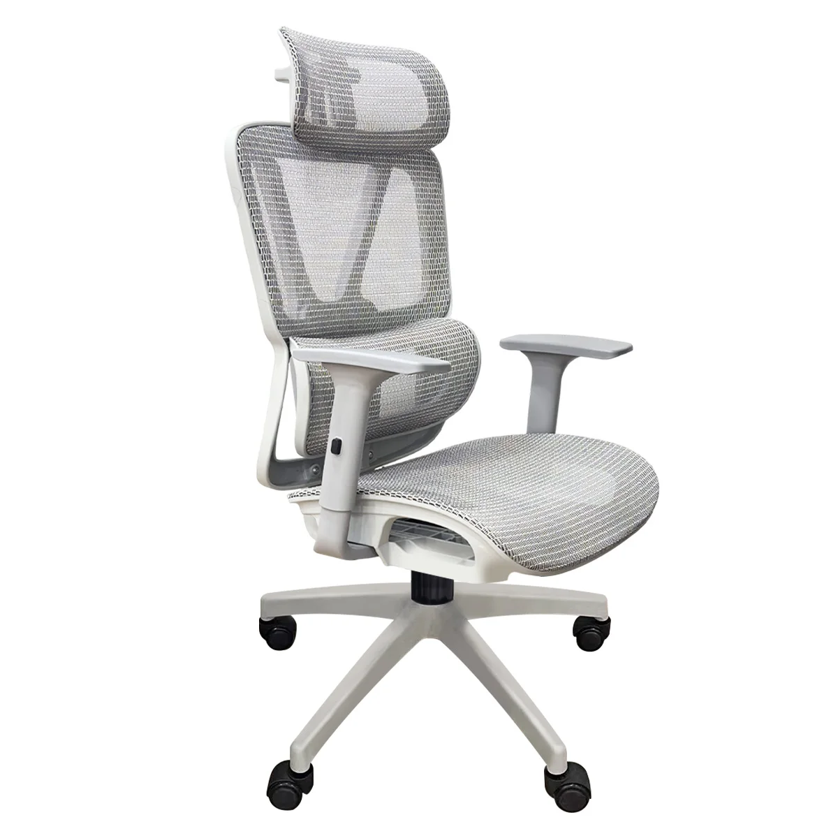 Cadeira Ergonômica Python Fly Cinza Malha Respirável Apoios 3D