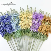 Artificial Delphinium Grass Artificial Flower Branch Home Decoration Wedding Floral Materials Banquet Event Prop A4372