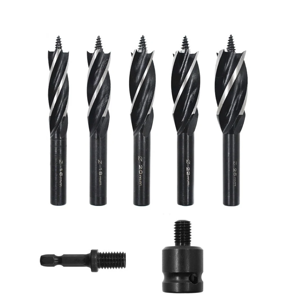 

Woodworking Hole Opener Kit 4 Flute Self Feeding Wood Auger Bits 1/4 Hex Shank Hard Drill Bits 16mm 18mm 20mm 22mm Power Tools