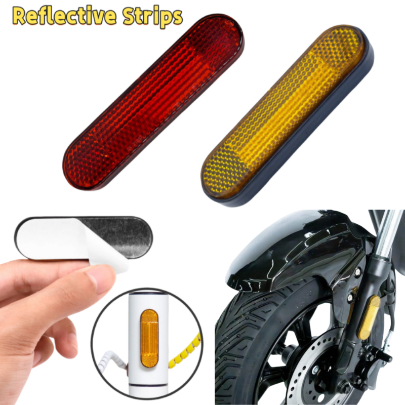 1/2Pcs Motorcycle Front Fork Reflector Reflective Sticker Warning Safety Sign for Bikes Sedans Scooters Bicycle Safety Decals