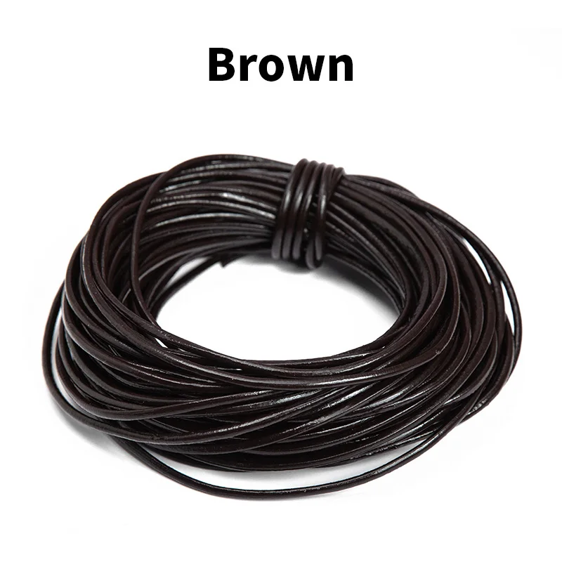 Genuine Leather Round Cord Rope for Jewelry Making and Crafts