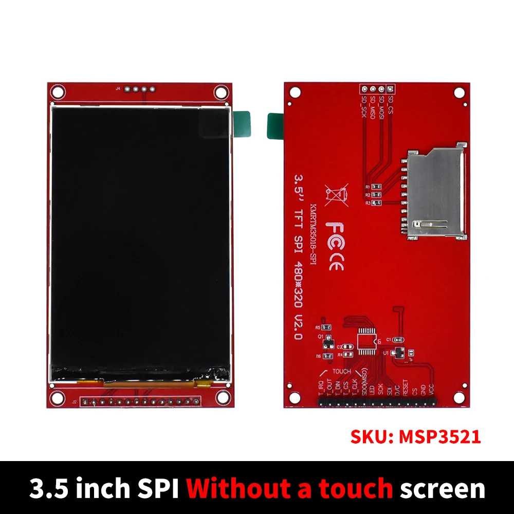 ตัวเลือกสินค้า โมดูลจอสัมผัส 3.5 นิ้ว TFT LCD SPI สำหรับ Arduino & STM32
