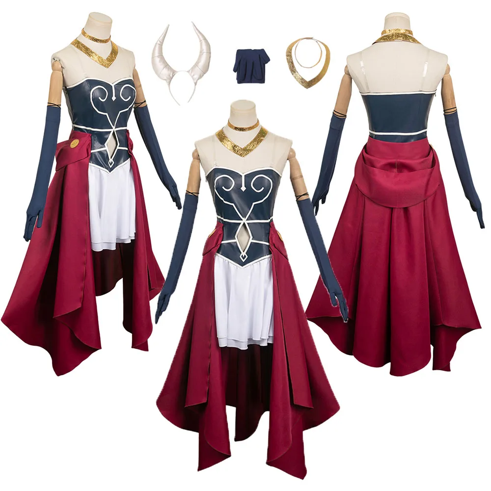 

Anime Sousou No Frieren Aura Cosplay Fantasy Dress Headband Costume Adult Women Disguise Outfits Halloween Carnival Party Suit