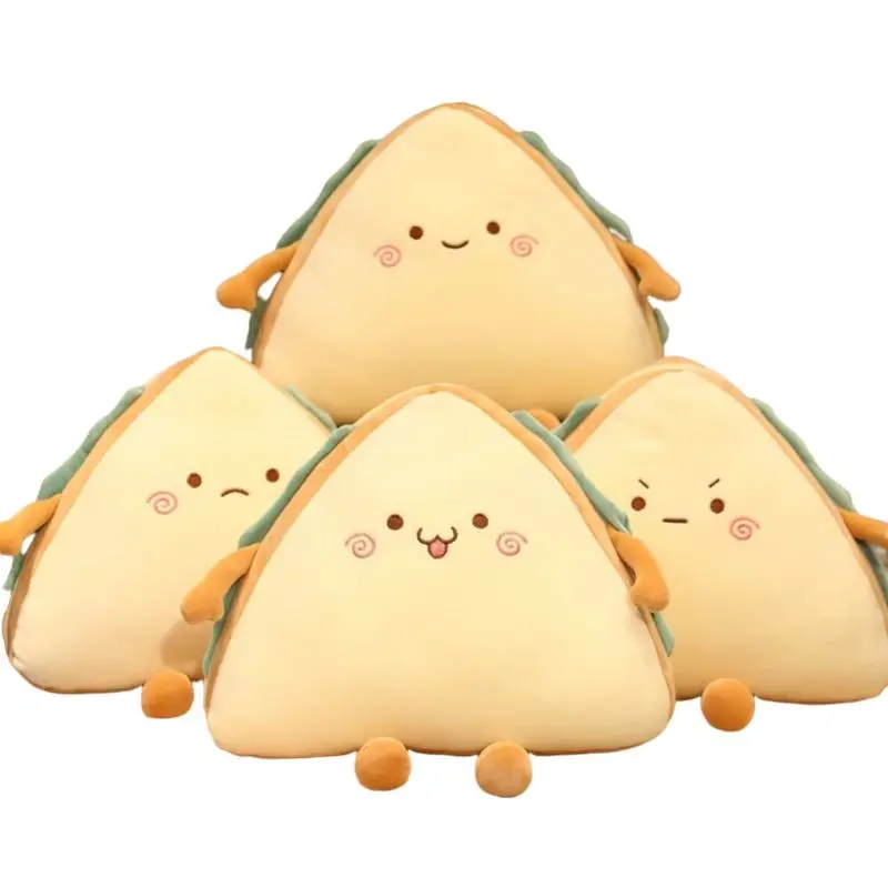

Cute Creative Bread Sandwich Food Plush Toy Super Soft Expression Pillow Throw High Quality Cushion Funny Birthday Gift Kids