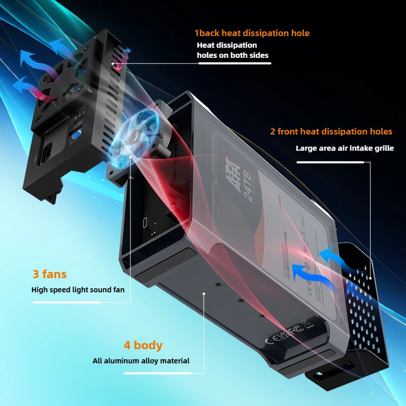 MAIWO 3.5인치 HDD 케이스 SATA to USB3.0 Type-C Gen2 어댑터 듀얼 베이 도킹 스테이션 하드 드라이브 인클로저 48TB 용량 지원