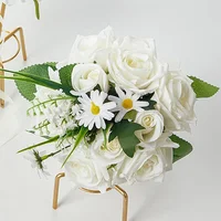 1pc Bride Bouquet White Rose Wedding Flower