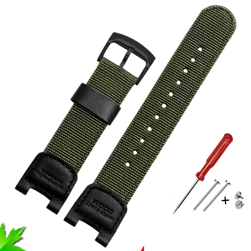thumbnail image 1 of Pulsera de reloj de lona con muescas, resistente al agua, correa de nailon para Casio SGW-100-1V SGW-200 100B GW-3500B 3000B, correa de reloj G Shock, 1 of 5