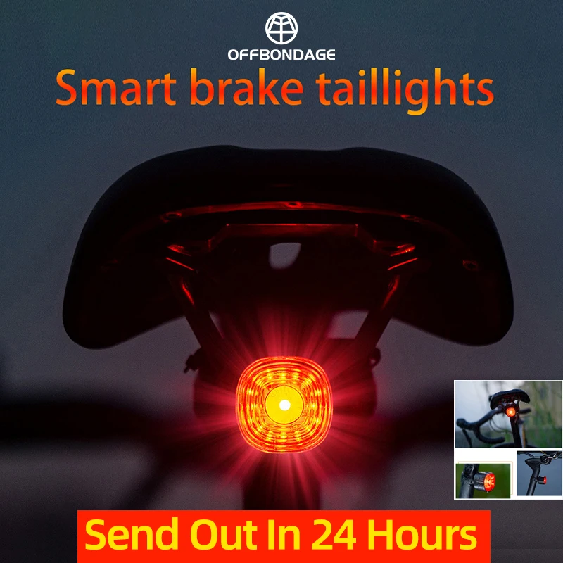 OFFBONDAGE Smart Bicycle Brake Light IPx6 Taillight Type C Bike Tail