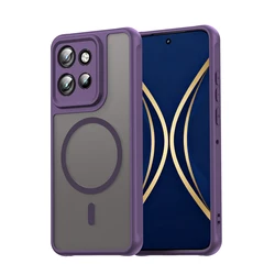 Translucent Frosted Shield Shockproof Magnetic Wireless Charging Phone Case for Moto ThinkPhone 25 (Purple)