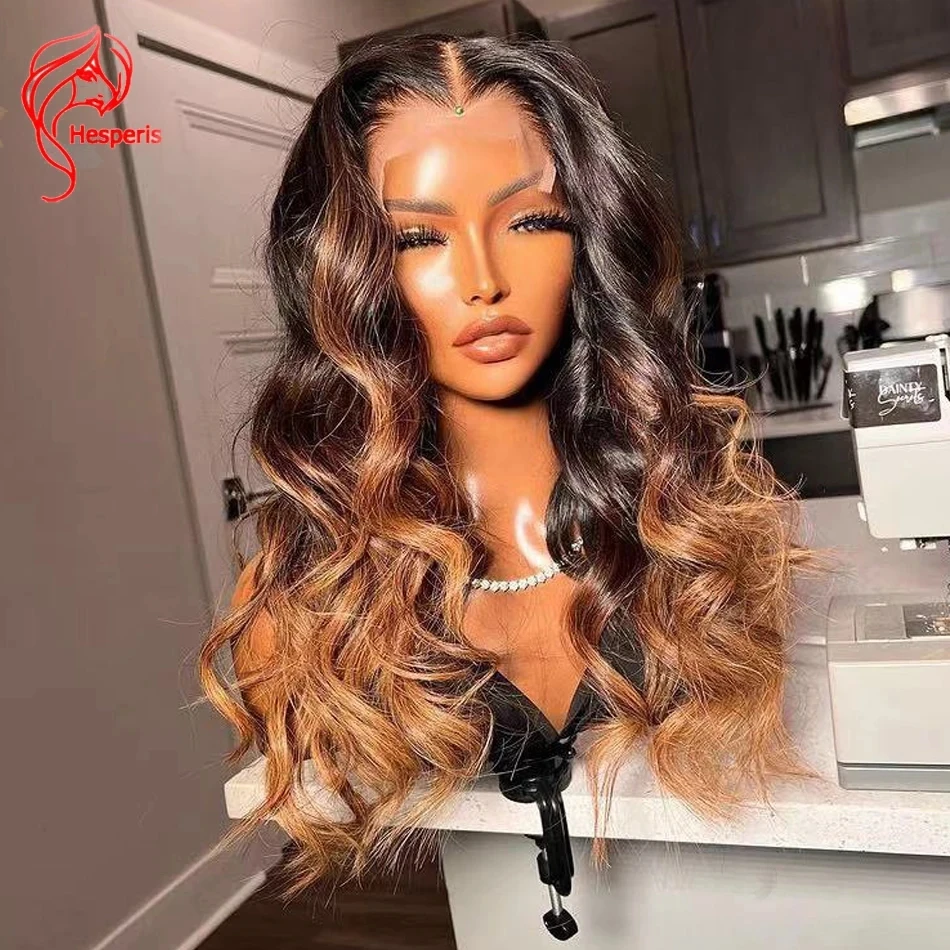 

Hesperis Ombre Human Hair Wig 3 Tone Middle Part Colored Brazilian Remy 13x6 Lace Front Wigs Pre Plucked With Baby Hair Blonde