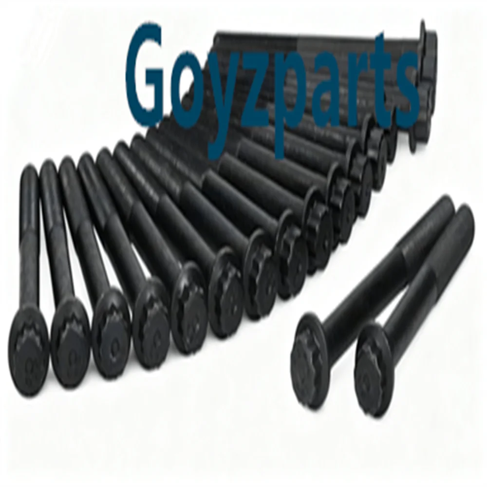 18Pcs ME203051 ME203052 엔진 실린더 헤드 볼트 세트 미쓰비시 4M41 파제로 쇼군 3.2L 2000-2006에 적합
