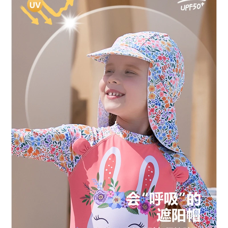 Baby Girl One-Piece Swimsuit UPF50 UV Protection Cartoon Children's Bathing Suit Toddler Surf Swimming