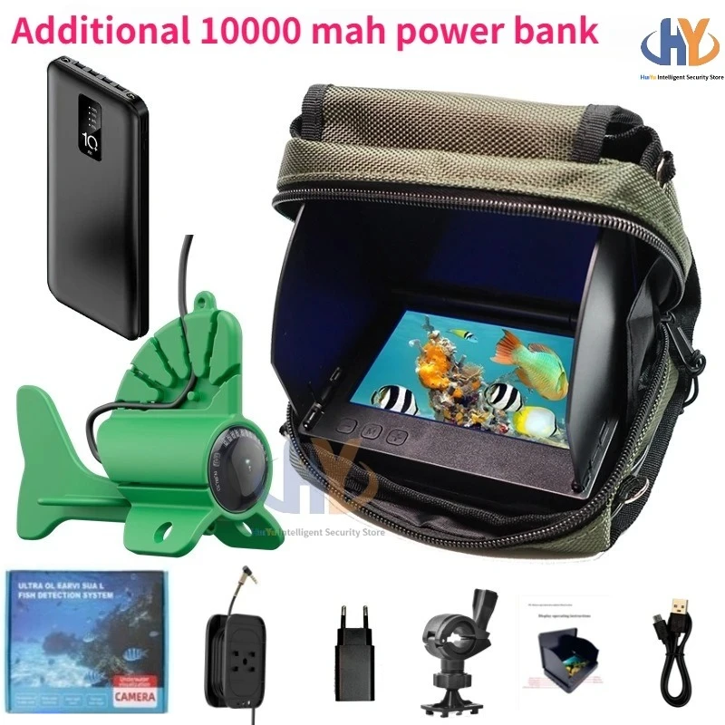 Sondeur de pêche visuel HD 4.3/5 pouces avec power bank 10000mAh pour pêche sous-marine