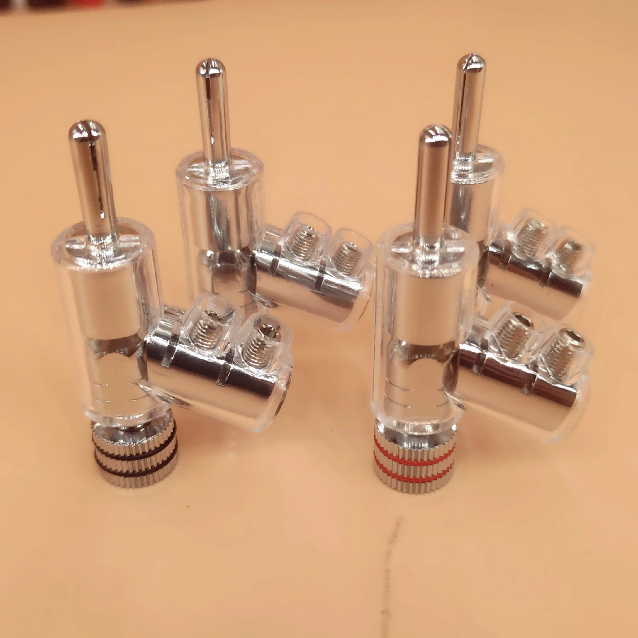 WBT HIFI 로듐 도금 잠금 스피커 케이블, 바나나 플러그 앵글 건, 라우드..