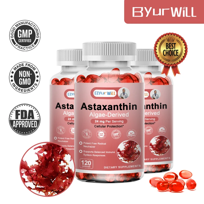 Astaxanthin Supplement Grapeseed Oil Ashwagandha Extract Organic Coconut Oil MCT Oil for Joint Health and Immunity